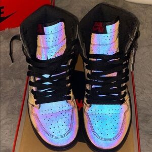 Nike Silver Black Sneakers with Reflective Design